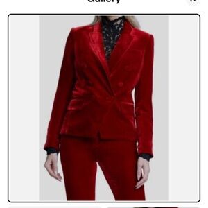 L'AGENCE Kenzie Double Breasted Velvet Blazer